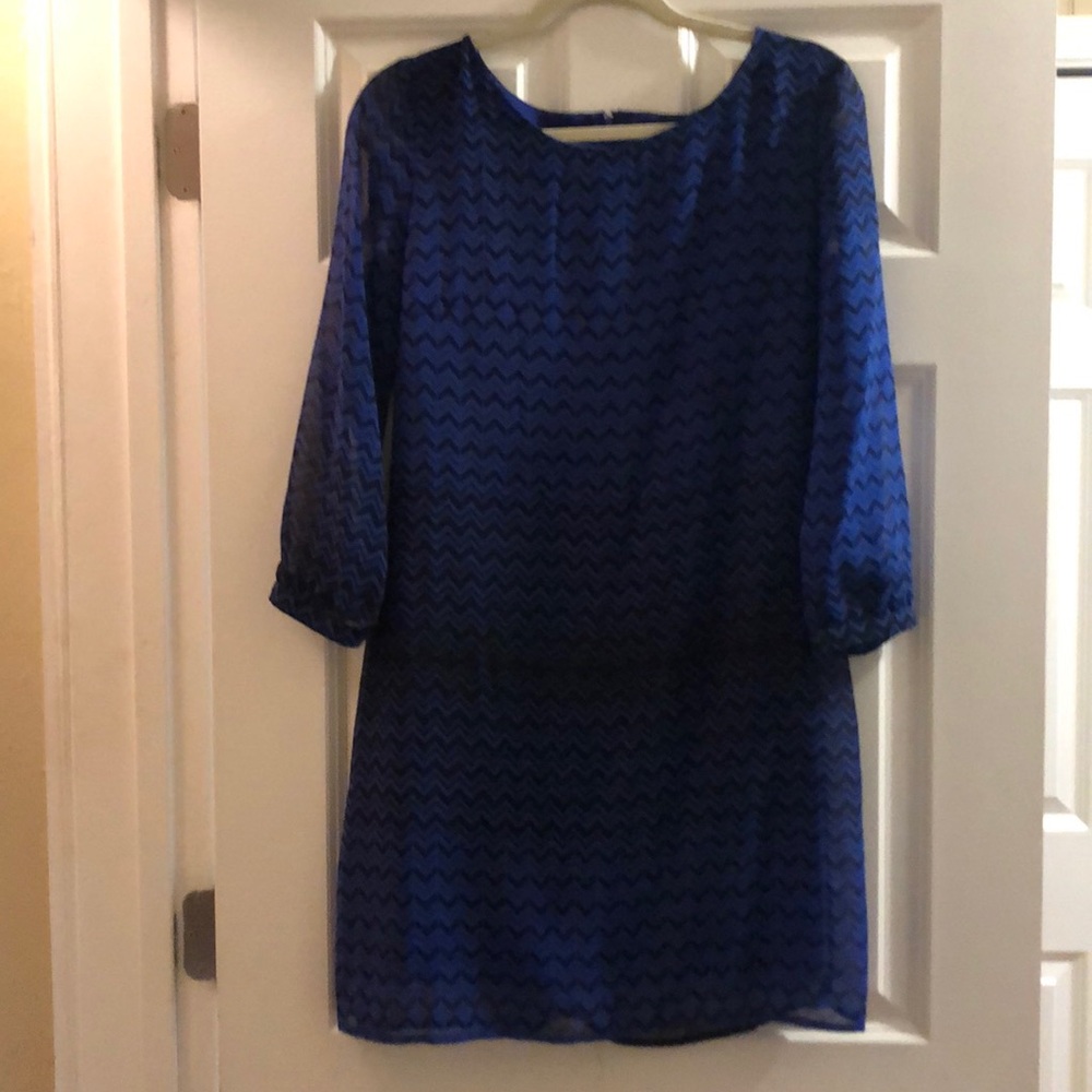 Royal blue and black dress